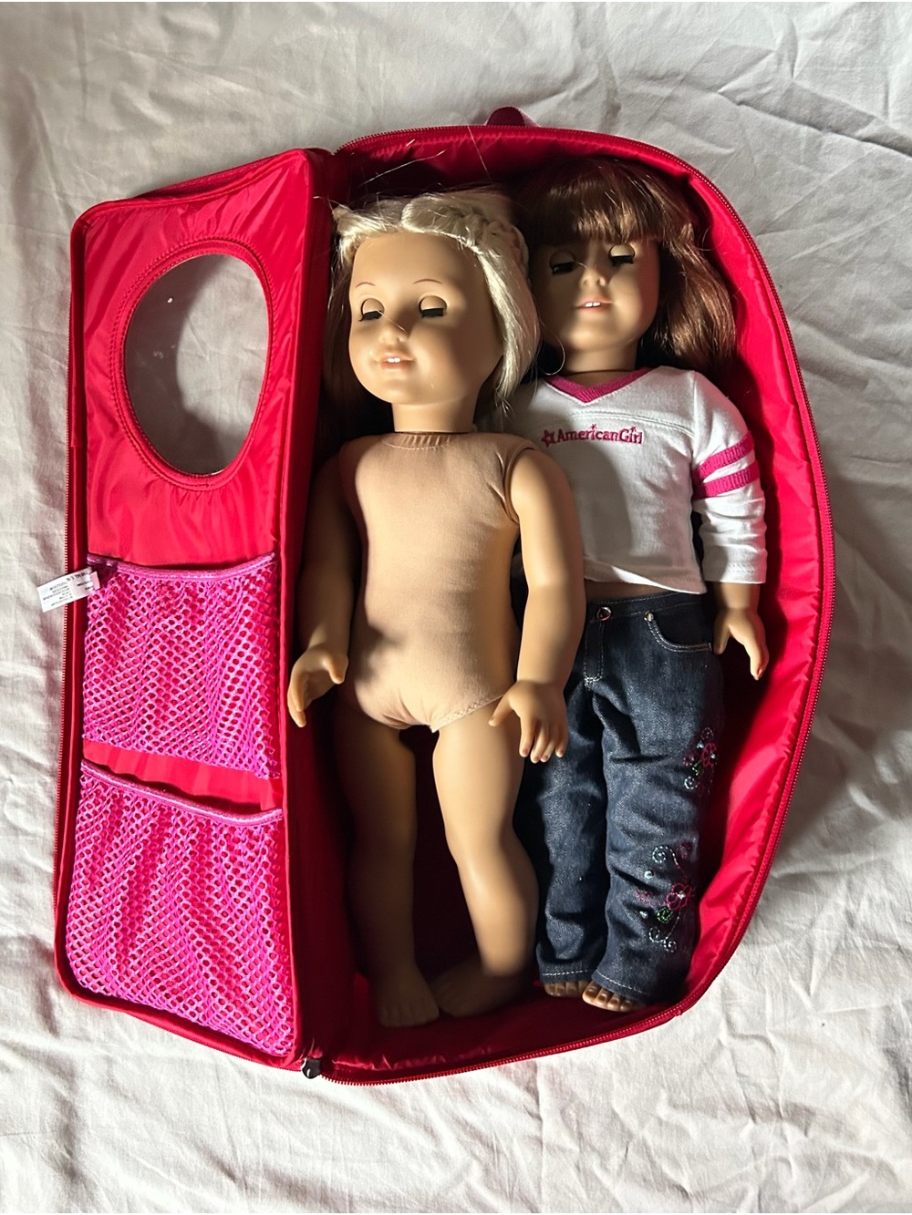 American Girl Dolls (two)  with with Carrying case